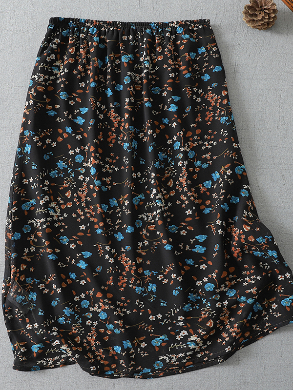 Summer 2026 New Elastic Waist  - đánh giá và giá Midi Skirt Floral