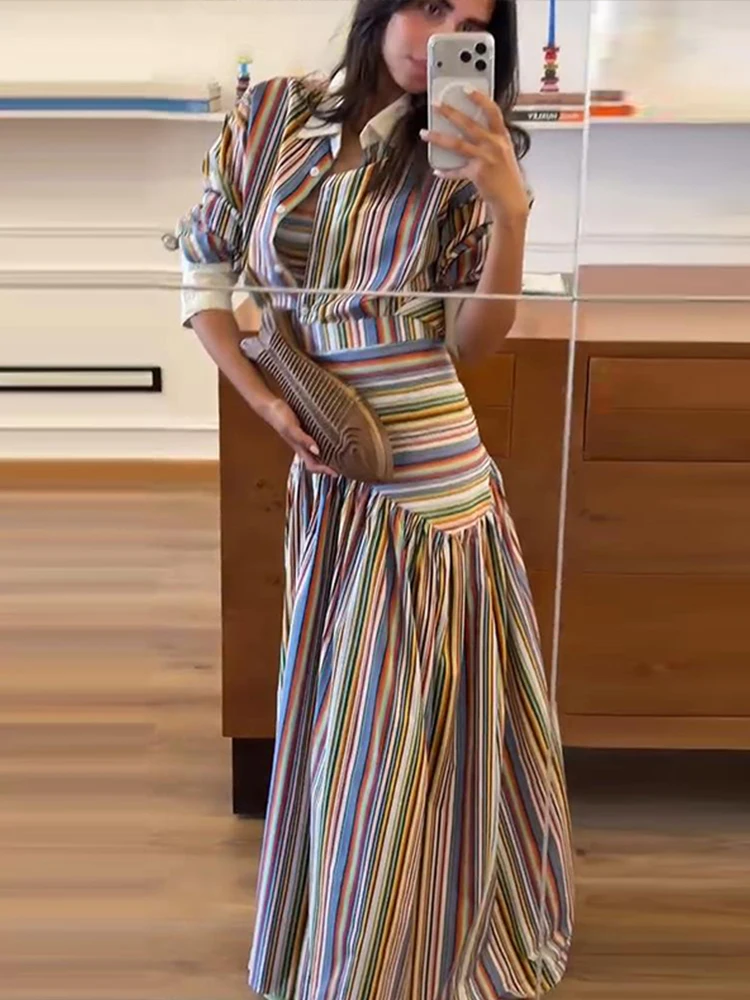 Boho Colorful Stripe Shirt Max - đánh giá và giá Maxi Dress Halter