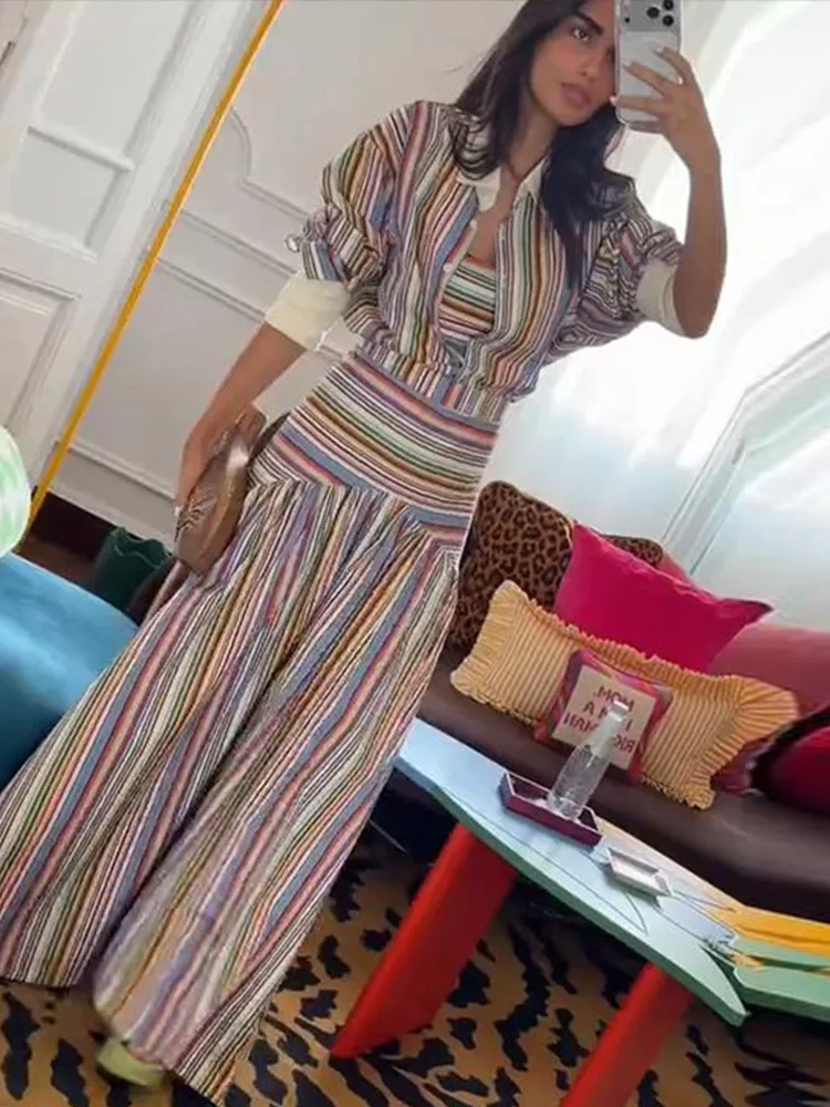 Boho Colorful Stripe Shirt Max - đánh giá và giá Maxi Dress Halter