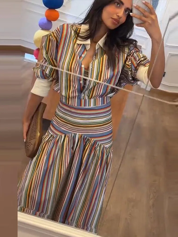 Boho Colorful Stripe Shirt Max - đánh giá và giá Maxi Dress Halter